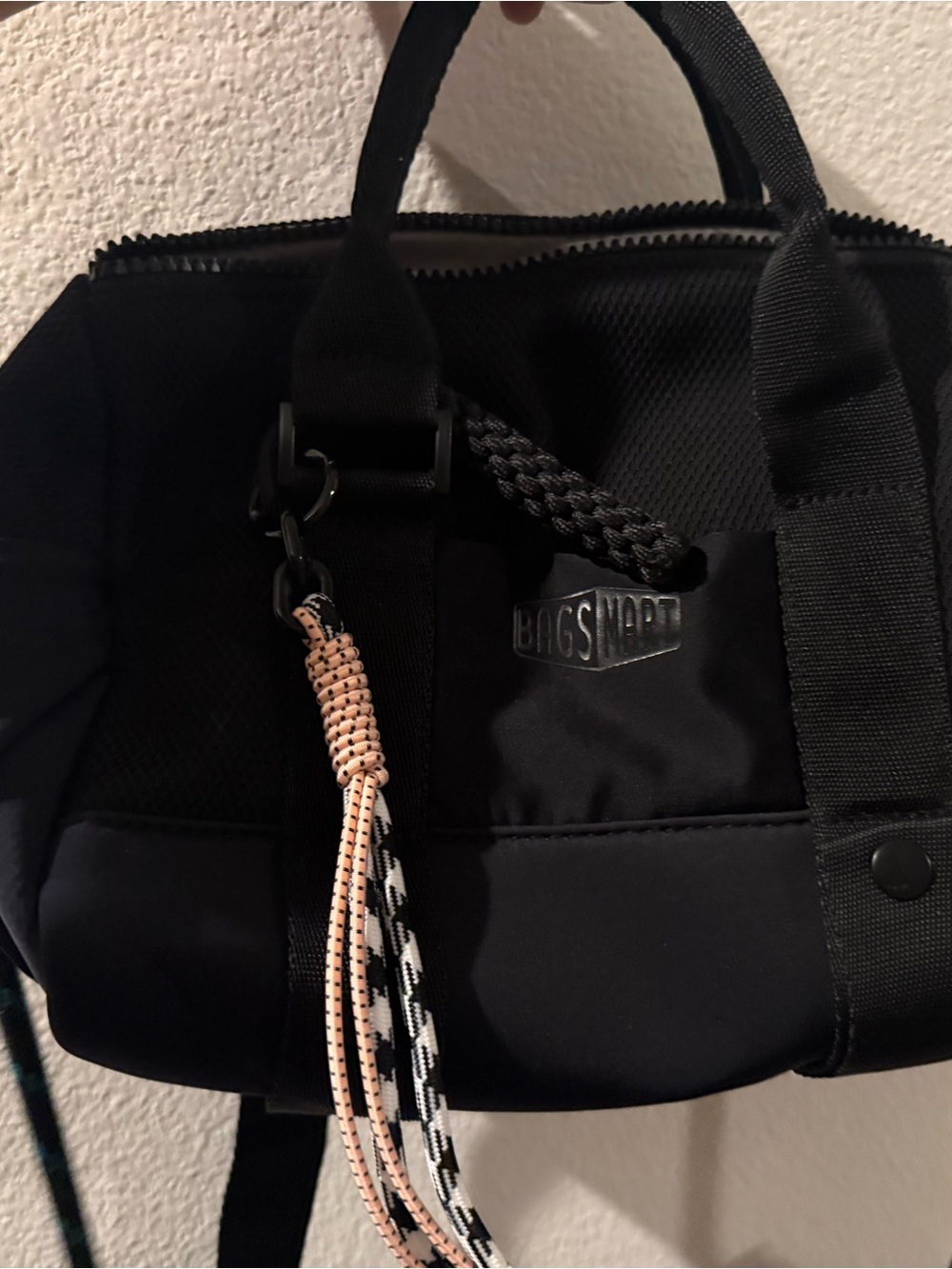 BAGSNOB Black Mini Tote with Braided Tassel Accent (No tags, but barely used)